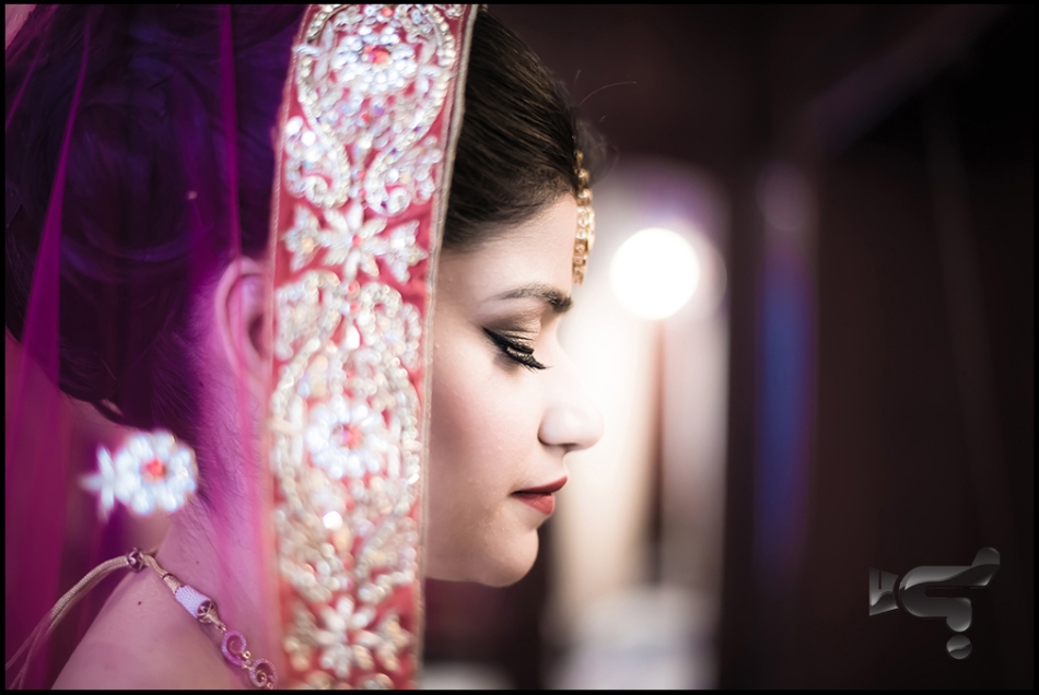 Wedding, Indian, Bride, Lengha, Dress, Nails, Ring, Pink, Tikka, Portrait